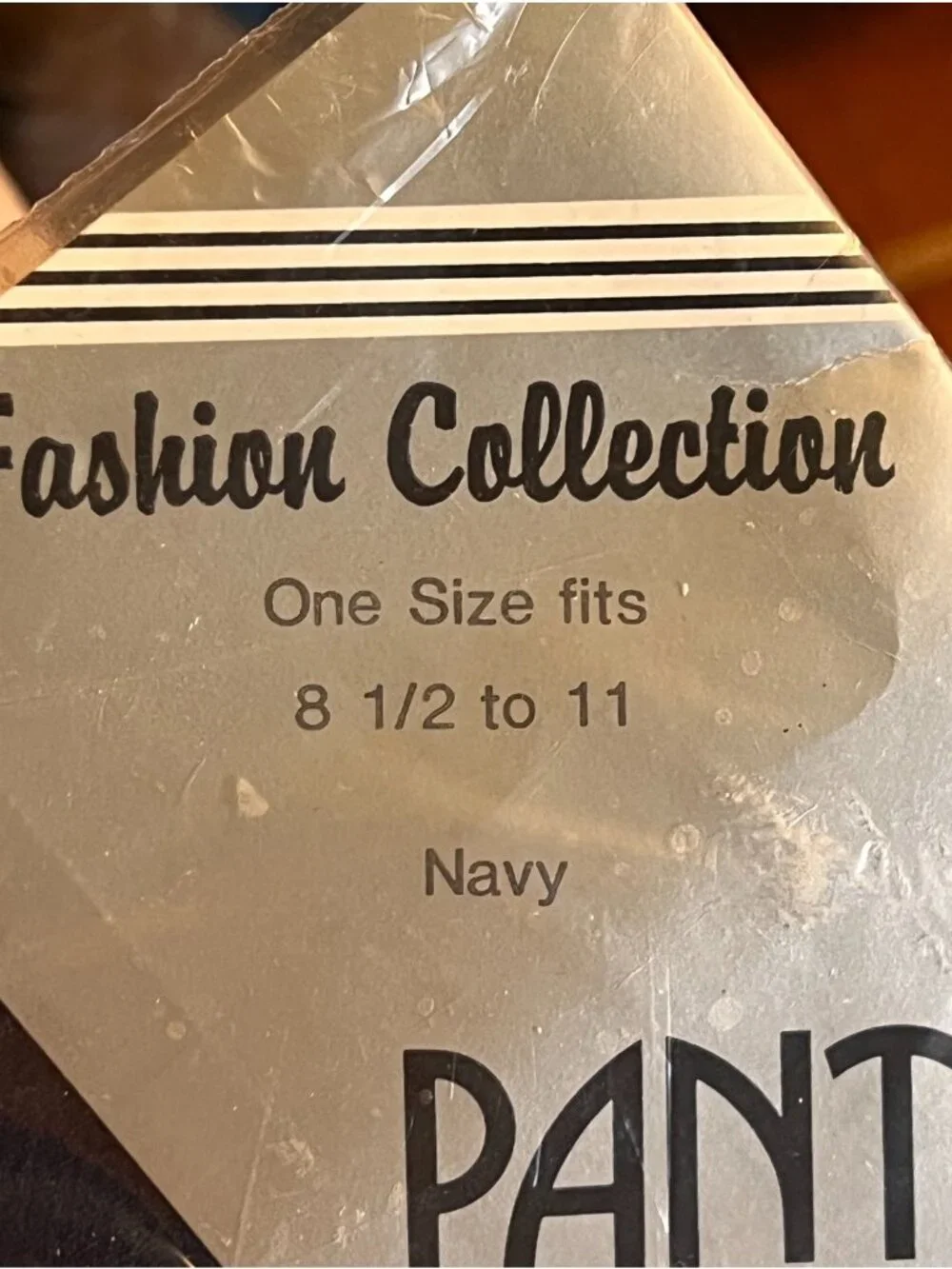 Fashion Collection Navy Pantyhose Style 7272 Fits 8 1/2 To 11 USA VTG